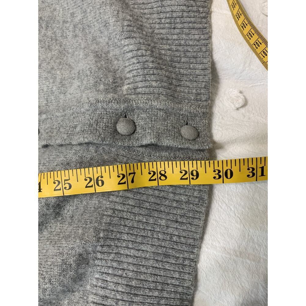 Vintage Paul Fourticq Export L Wool Gray Cardigan Elbow Patches Grandpa French - Picture 4 of 10